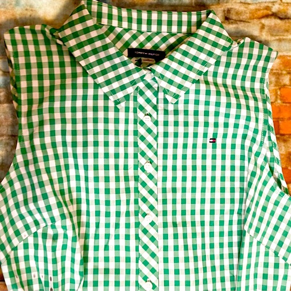 NWT Green Plaid Tommy Hilfiger Button Up Dress | Size 10 - Picture 3 of 5